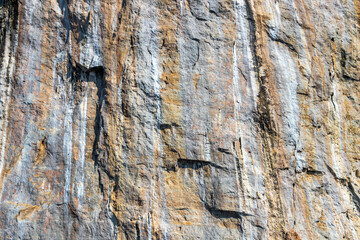 Rock cliff wall texture limestone islands Koh Phi Phi Thailand.