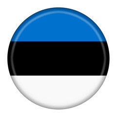Estonia flag button 3d illustration with clipping path