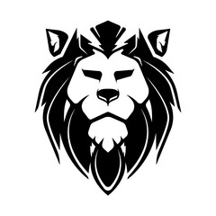 Lion head logo design template.