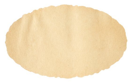 isolated photo of old blank brown grunge paper oval banner