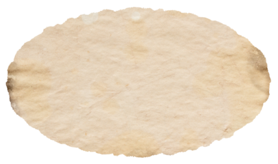 isolated photo of old blank white grunge paper oval banner