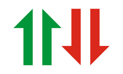 Green Red Up Down Split Arrows