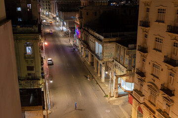 Night view of Havana's neighborhoods from the rooftops