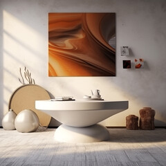 Living Room Kitchen Bedroom Interior Design mock up Modern Furniture 