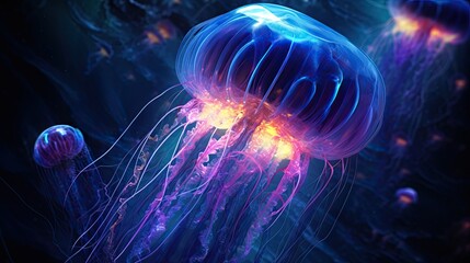 Fototapeta premium Glowing jellyfish