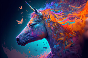 Creative world of new creatures, animals, fantasy land, magical anatomy, colorful universe, door of dreams, Generative AI