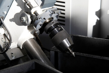 CNC Lathe Processing. Metalworking industry.