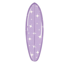 Purple surfboard watercolor .	