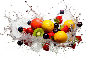Fototapeta na wymiar Berries and fruits, created with generative AI tools.