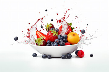 Berries and fruits, created with generative AI tools.