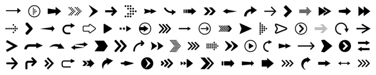 Arrow icon set. Modern simple arrows.