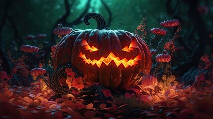 Pumpkin for halloween. AI Generated