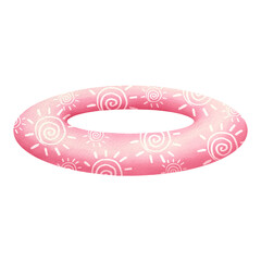 Pink Swimming ring watercolor.	

