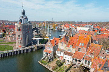Obraz premium Aerial from the historical city Enkhuizen in the Netherlands