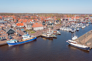 Fototapeta na wymiar Aerial from the historical village Urk in the Netherlands