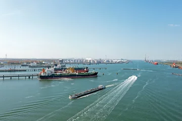 Foto op Plexiglas Aerial from industry in the Rotterdam harbor in the Netherlands © Nataraj
