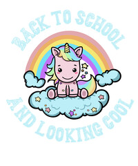 Back To School And Looking Cool Kawaii Unicorn