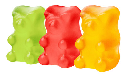 Delicious jelly gummy bears, cut out