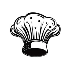 Chef Hat Outlined on the Transparent Background, Vector Graphic, Clip Art. Generative AI. 