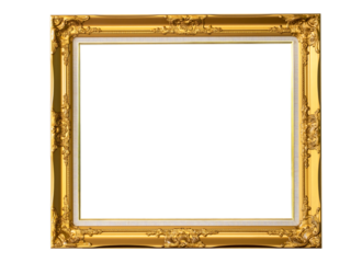 Magnificent gilded wood frame in Louis XVI style. France 19TH Century,isolated on transparent background, PNG File, Picture frame, intrerior