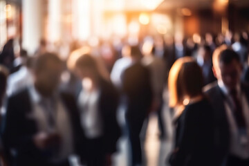 Blurred background of a corporate event or conference, business, blurred Generative AI