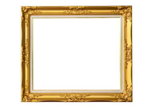 Magnificent gilded wood frame in Louis XVI style. France 19TH Century,isolated on transparent background, PNG File, Picture frame, intrerior