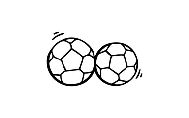 Fototapeta premium SOCCER BALL Doodle art illustration with black and white style.
