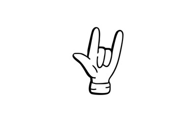 FINGER STYLE Doodle art illustration with black and white style.