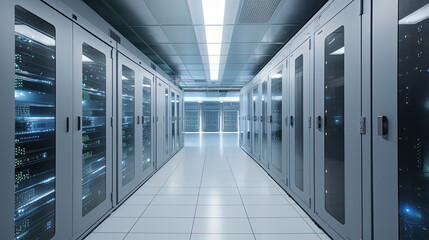 Fototapeta premium Data server center background, digital hosting 