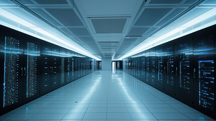 Fototapeta premium Data server center background, digital hosting 