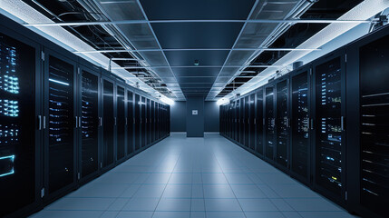 Fototapeta premium Data server center background, digital hosting 