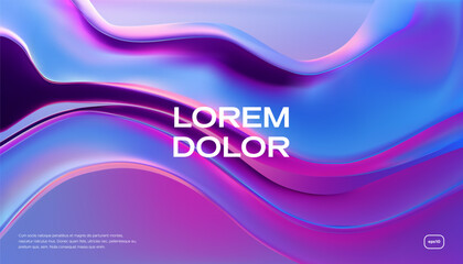 Colorful smooth 3d shapes composition. Vector illustration.
