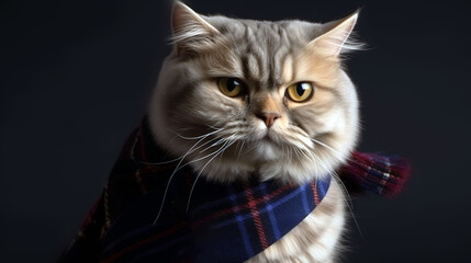 a red cat of the Scottish fold breed. AI Generative
