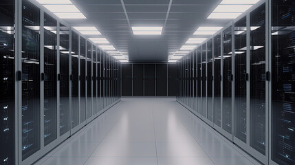 Data server center background, digital hosting, black space
