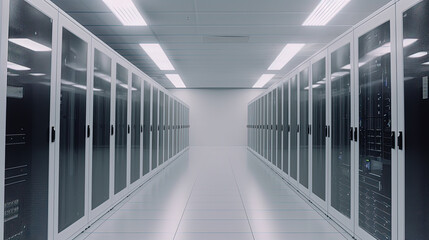 Data server center background, digital hosting, white space