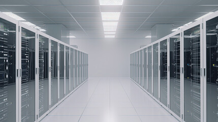 Data server center background, digital hosting, white space	
