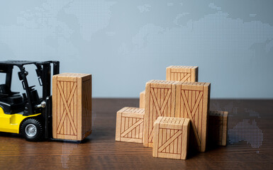 Cargo transportation around the world. Logistic infrastructure and warehousing services. Trade Shipping logistics. Supply by products and goods. Hub for the storage and movement of goods