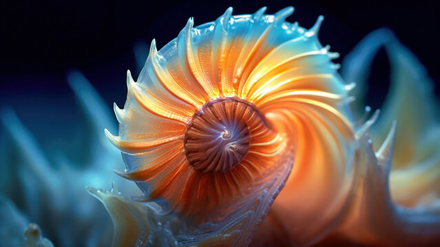 seashell macro shot close up, Generative AI