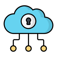 Digital Protection Line Color Icon