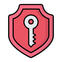 Private Key Line Color Icon