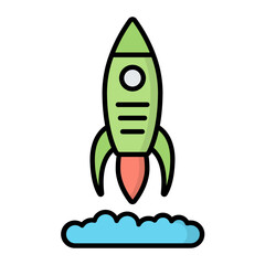 Rocket Line Color Icon
