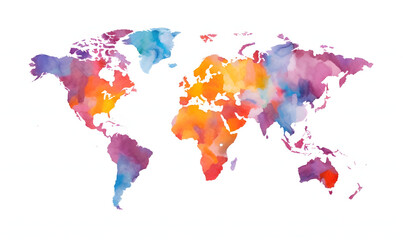 Fototapeta na wymiar colorful world map illustration