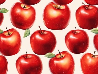 Red Apples background as seamless tile (generative AI)