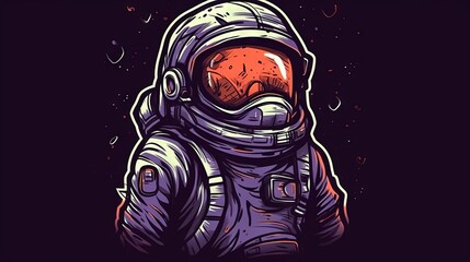  an astronaut in a space suit with a red sun in the background.  generative ai