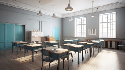 Fototapeta premium High school classroom interior