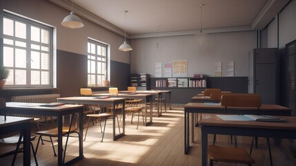 Fototapeta premium High school classroom interior