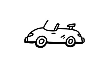 CAR TRANSPORTATION Doodle art illustration with black and white style.