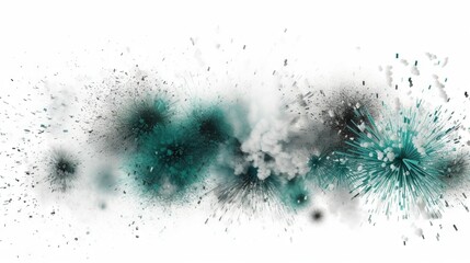  a green and black explosion of smoke on a white background.  generative ai
