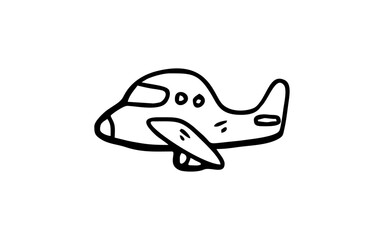 PLANE Doodle art illustration with black and white style.