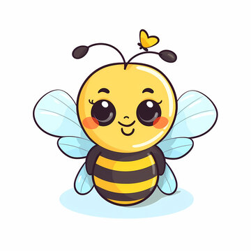 Bee Cartoon. Generative AI